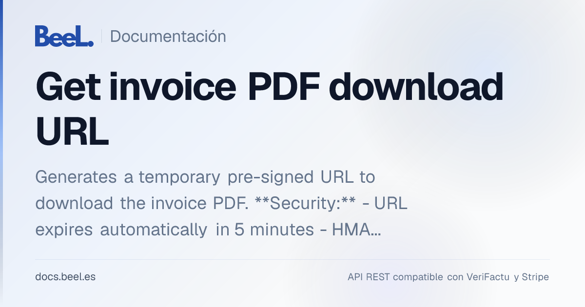 Get invoice PDF download URL